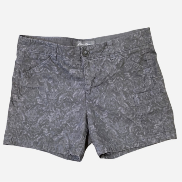 Eddie Bauer Pants - Eddie Bauer Dark Gray/Smoke Subtle Print Women's Mid-Waist Bermuda Shorts. Sz10